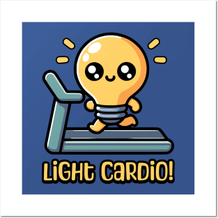 Light Cardio! Cute Lightbulb Exercise Pun Posters and Art